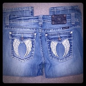 Miss Me Capris, studded wings, Sz. 30